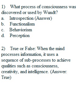 Self-Quiz Questions 1